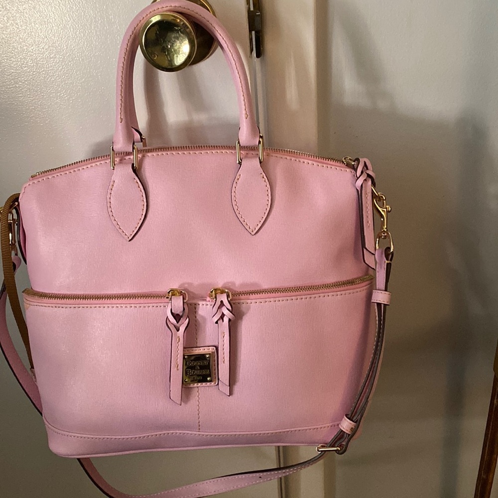 Dooney & Bourke Light Pink Satchel with Gold Accents